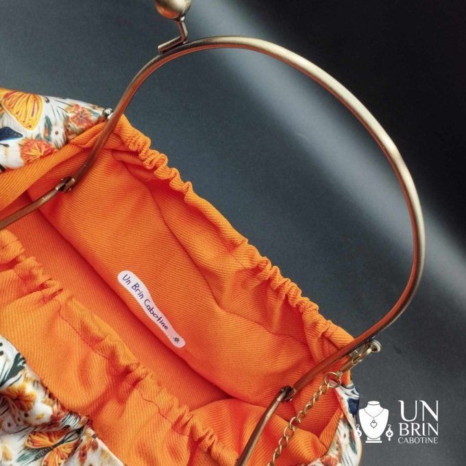 Sac Boudoir orange papillons 