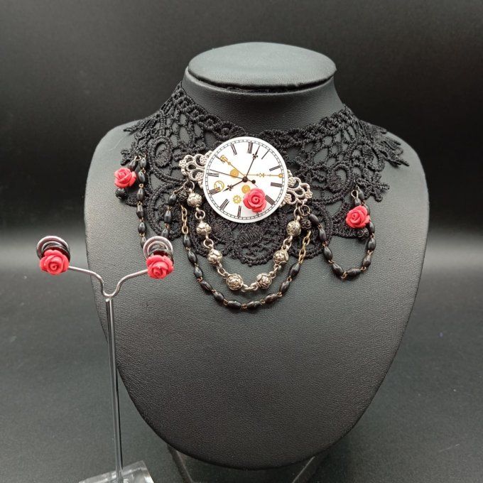 Clous d'oreilles, roses rouges