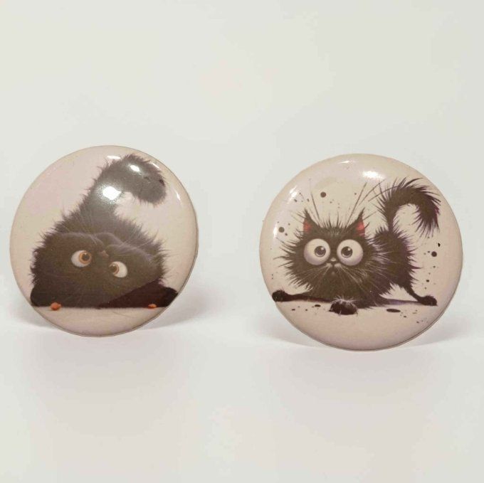 Badges chats noirs