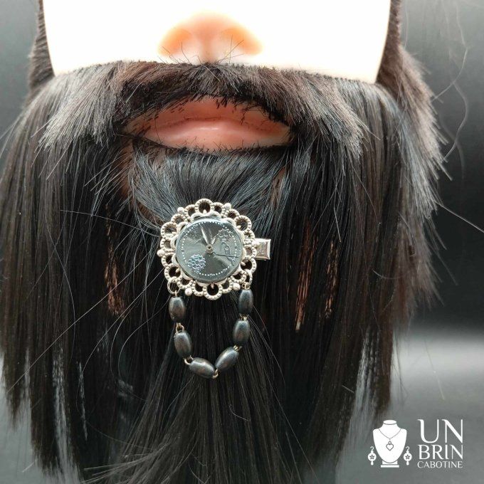 Bijou de barbe argent et noir