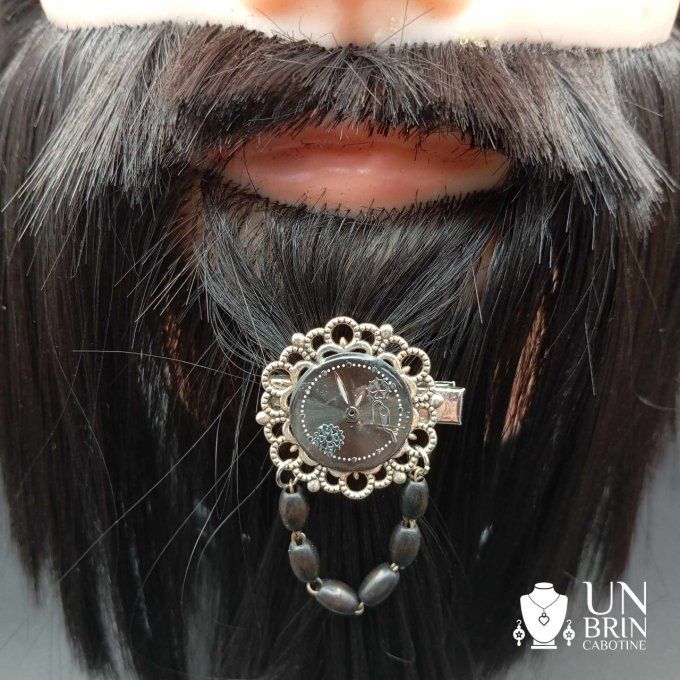 Bijou de barbe argent et noir