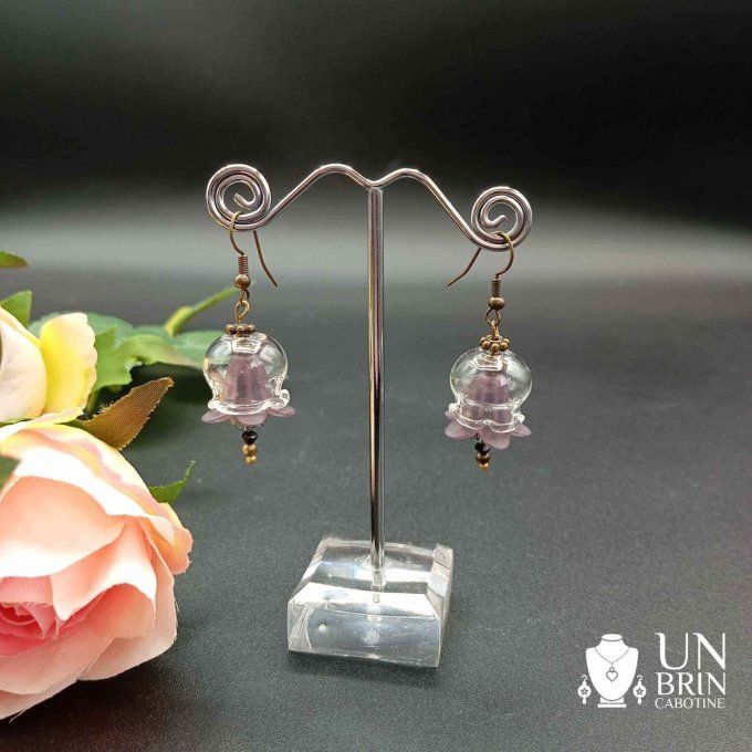 Boucles d'oreilles bulles de verre