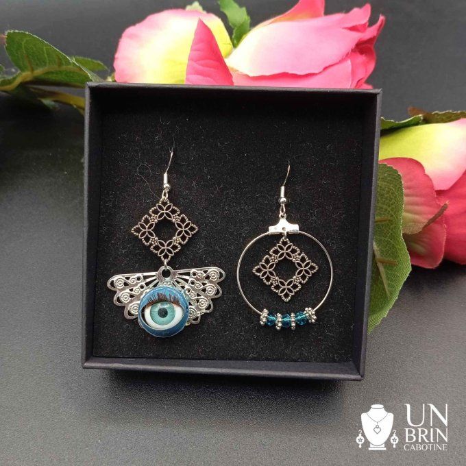 Boucles d'oreilles  "Je t'ai à l'œil"