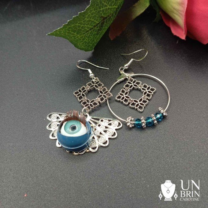Boucles d'oreilles  "Je t'ai à l'œil"