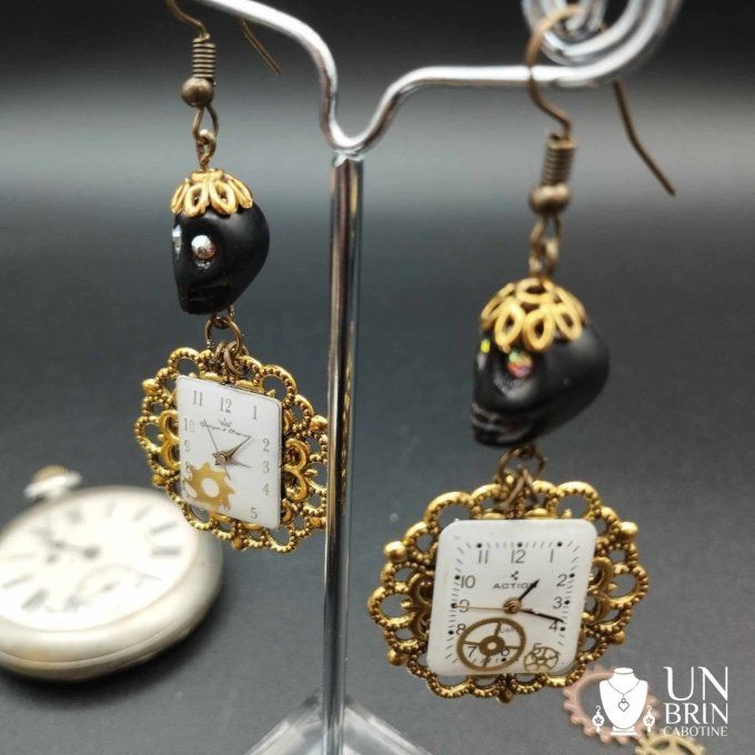 Boucles d'oreilles   steampunk 