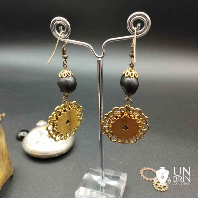 Boucles d'oreilles   steampunk 