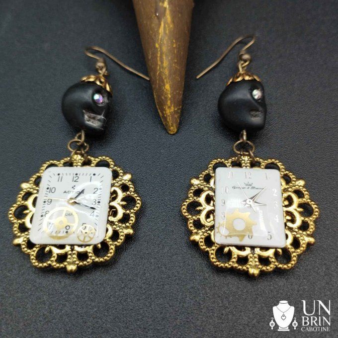 Boucles d'oreilles   steampunk 