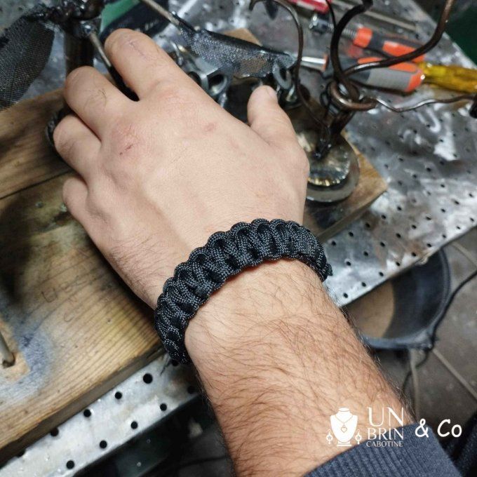Bracelet paracorde noir Mixte