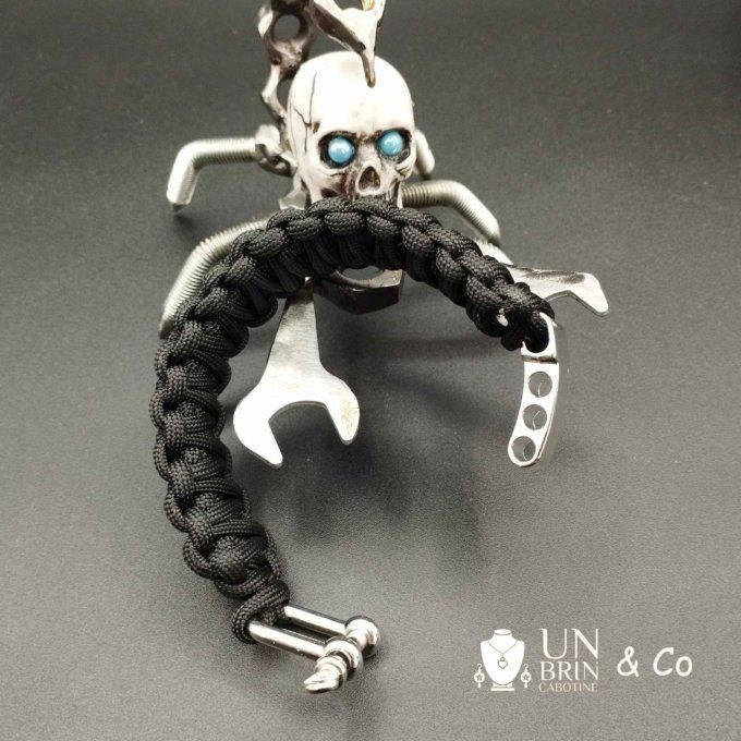 Bracelet paracorde noir Mixte