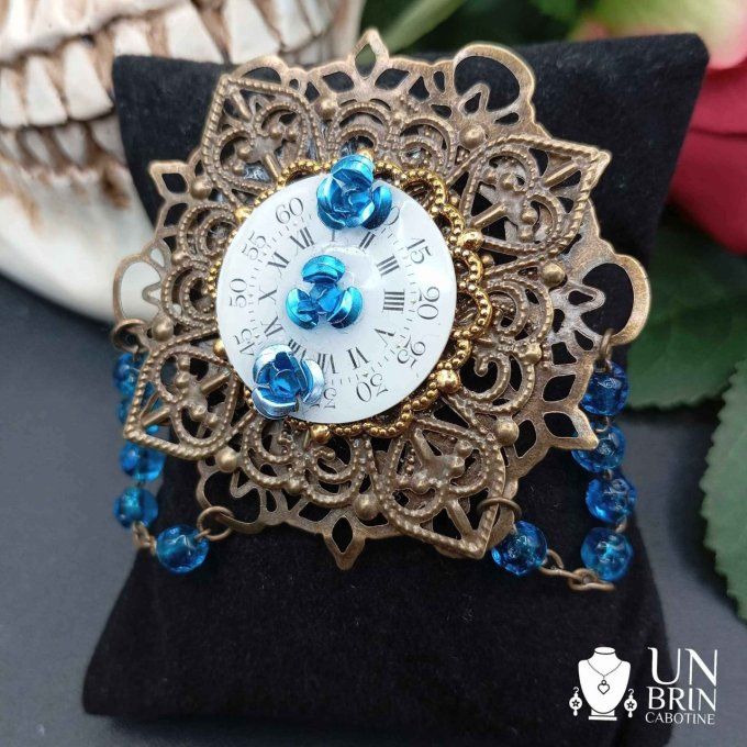 Broche upcyclée bronze