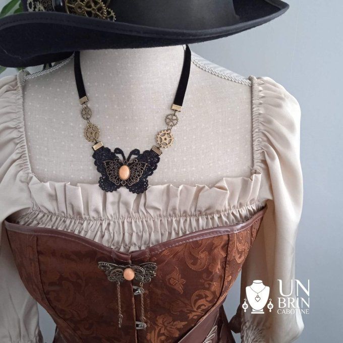 "Elizabeth S." Broche steampunk 