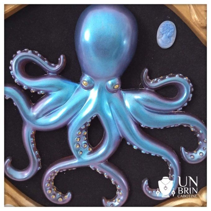 Cadre Kraken bleu en 3D
