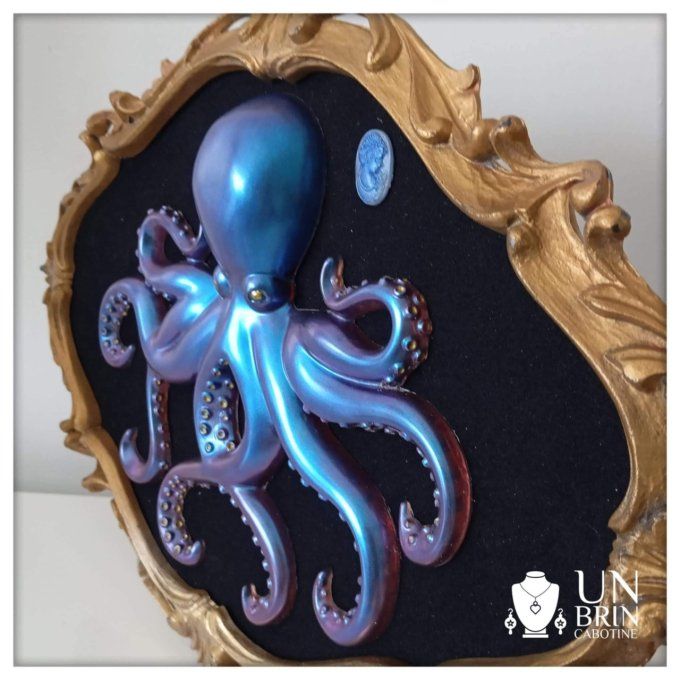 Cadre Kraken bleu en 3D