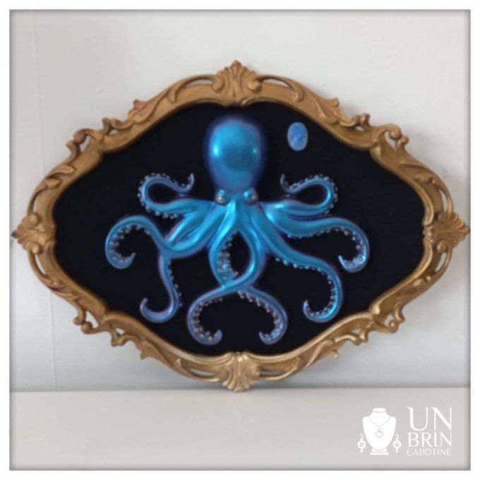 Cadre Kraken bleu en 3D