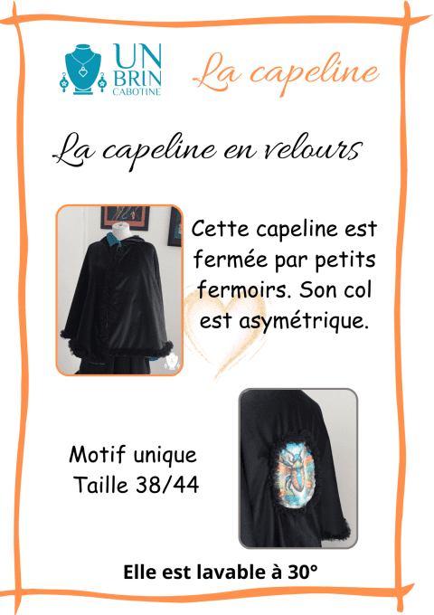 Capeline en velours noir