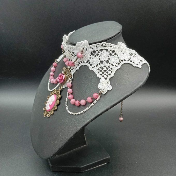 Collier chapelet camée fantaisie