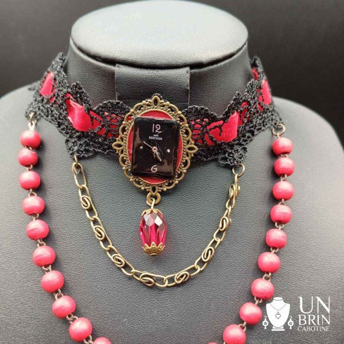 Collier chapelet rouge
