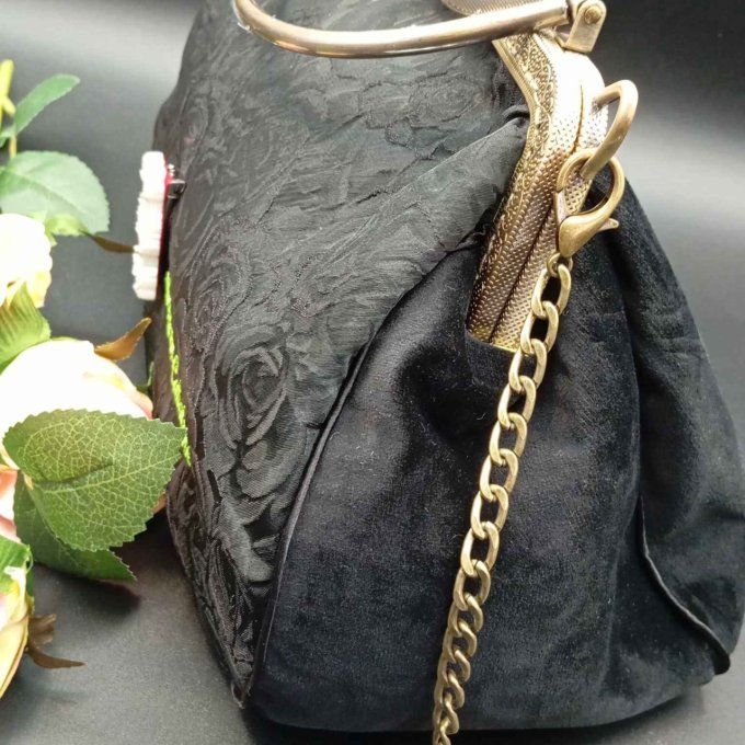Sac XL roses noires