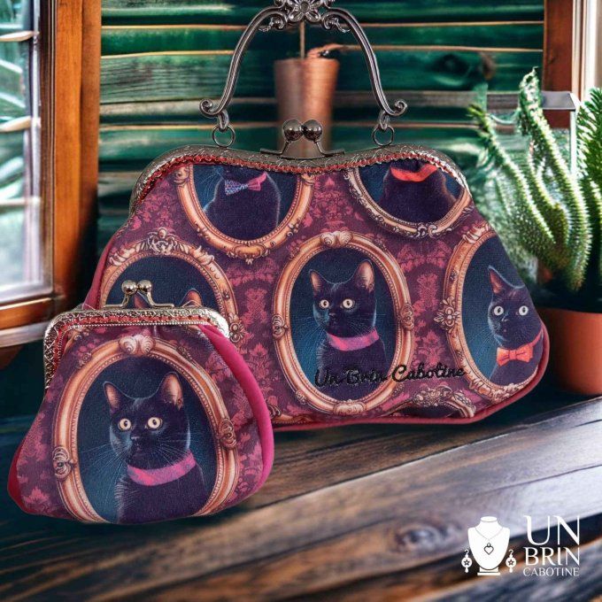 Sac chat noir et rouge